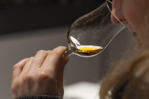 Dégustation de cognac dans un verre, Maison de la Grande Champagne, Segonzac