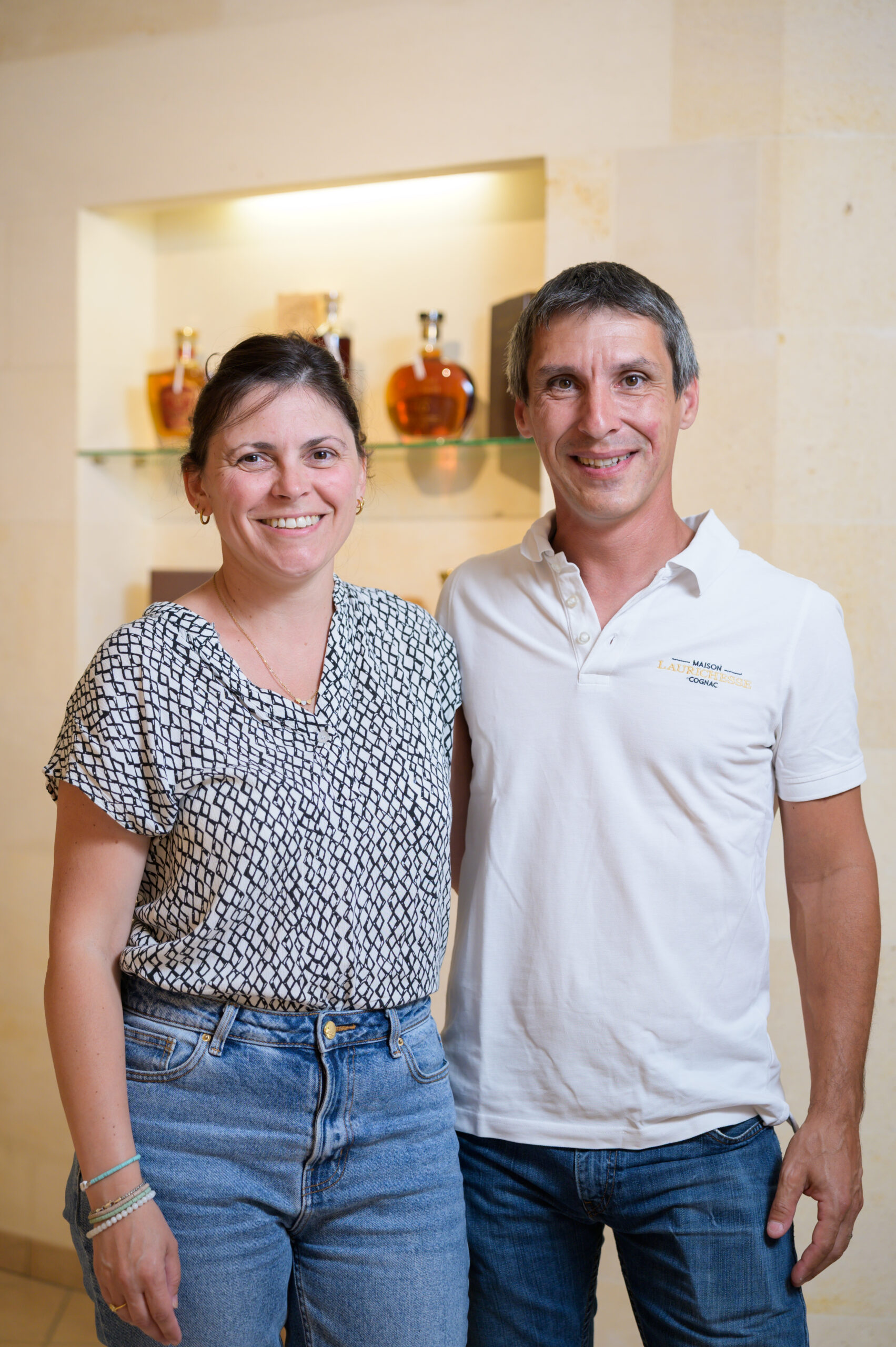Olivier et Léa Laurichesse, producteurs adhérents de la Maison de la Grande Champagne, Segonzac